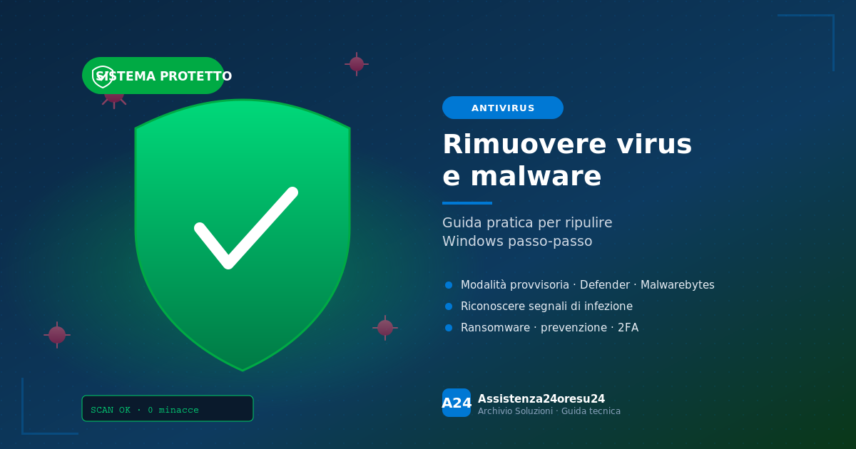 come rimuovere virus e malware da windows