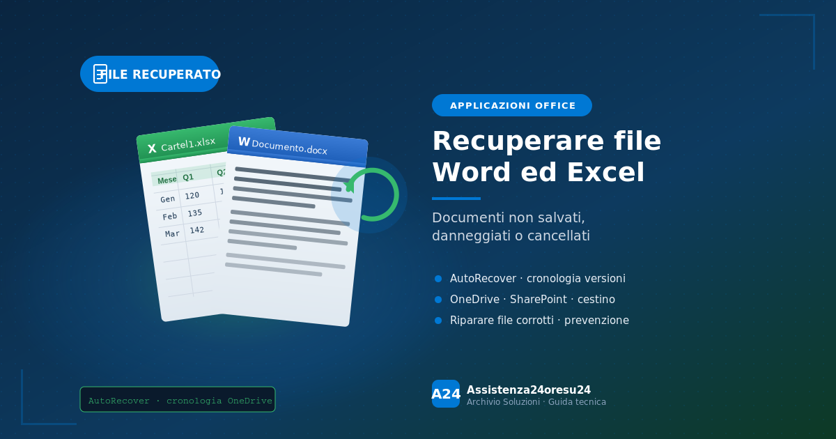 documento word o un foglio excel danneggiato